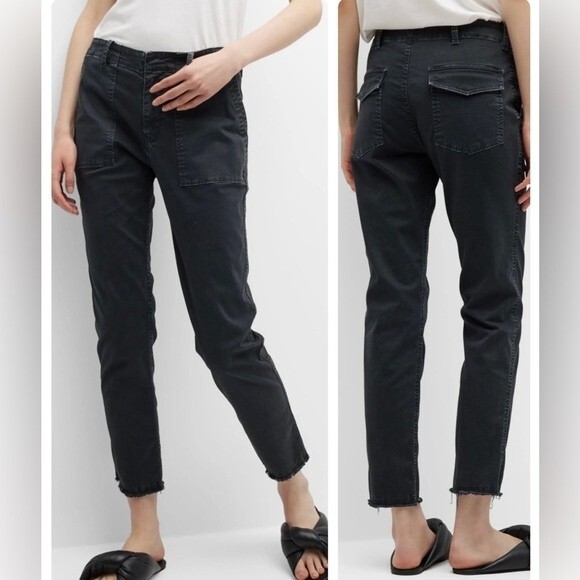 NILI LOTAN Jenna Cropped Raw-Edge Pants In Carbon size 6 NWOT - Picture 1 of 11